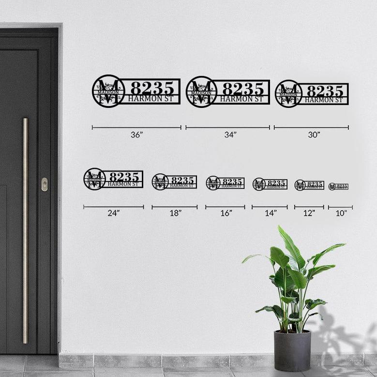 Personalized Metal Address Numbers Sign for Home Decor