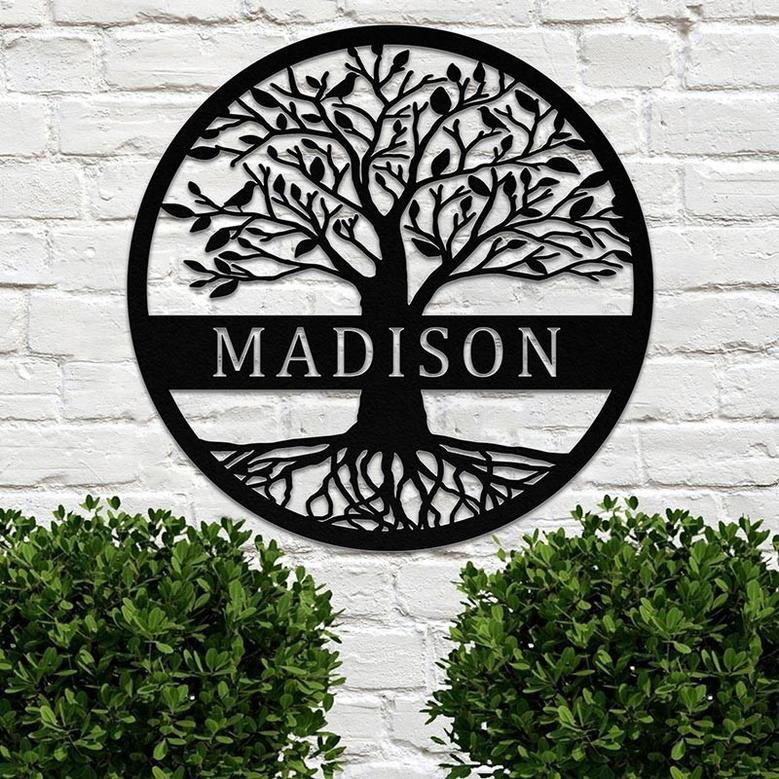 Personalized Tree Of Life Metal Sign for Home Decor