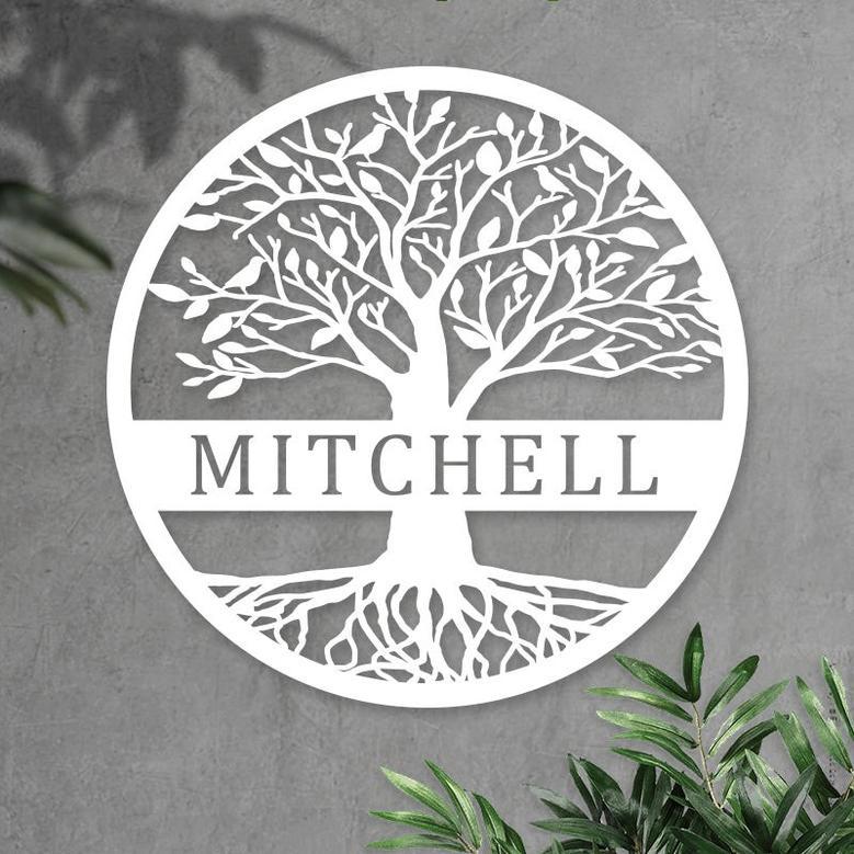 Personalized Tree Of Life Metal Sign for Home Decor