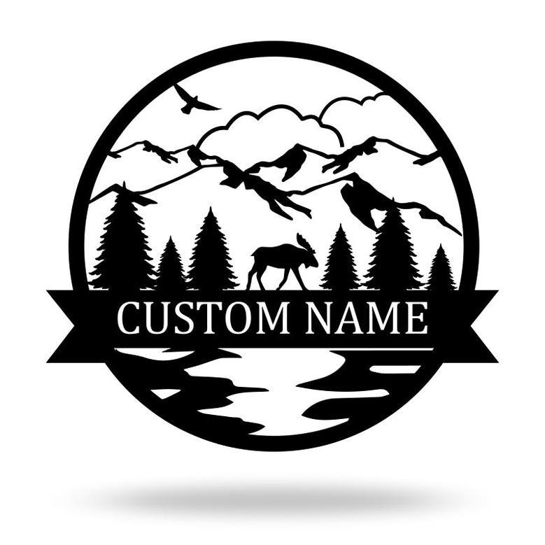 Personalized Elk Hunting Metal Name Sign - Custom Outdoor Decor