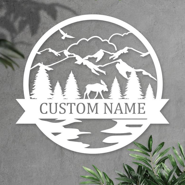 Personalized Elk Hunting Metal Name Sign - Custom Outdoor Decor