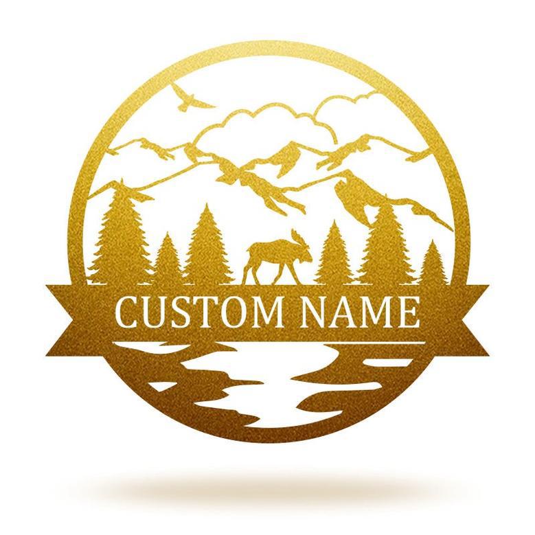 Personalized Elk Hunting Metal Name Sign - Custom Outdoor Decor