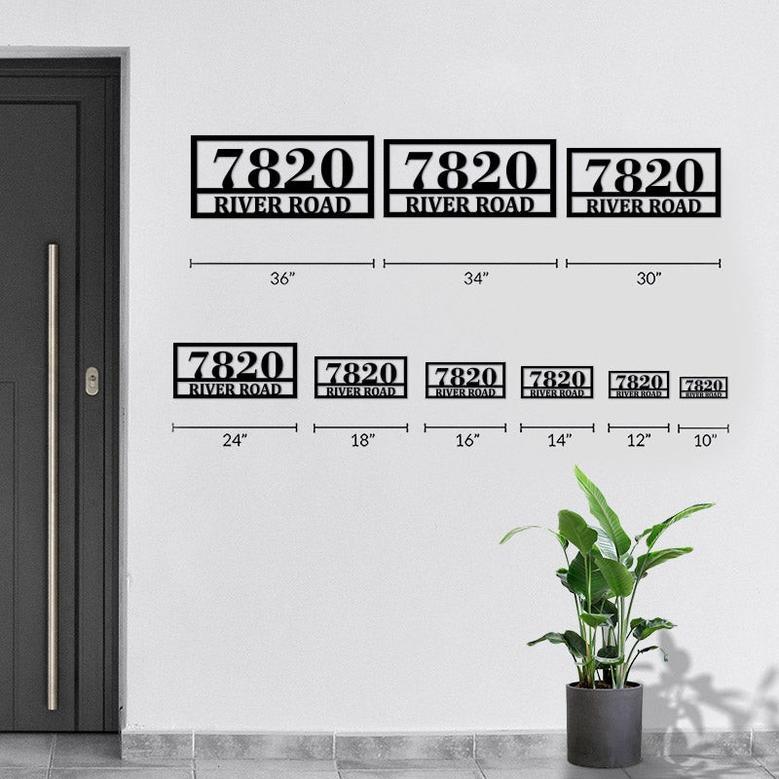 Personalized Custom Rectangle Metal House Numbers Address Sign