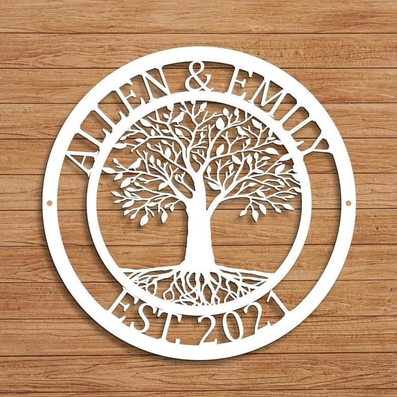 Personalized Custom Tree of Life Metal Wall Art Sign