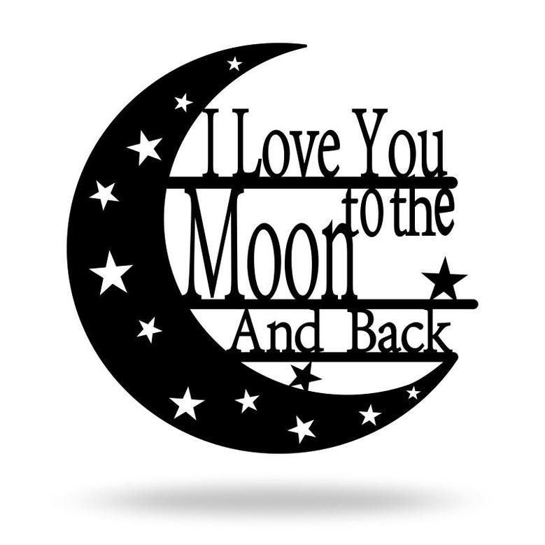 I Love You To The Moon And Back Creative Metal Wall Art Decoration