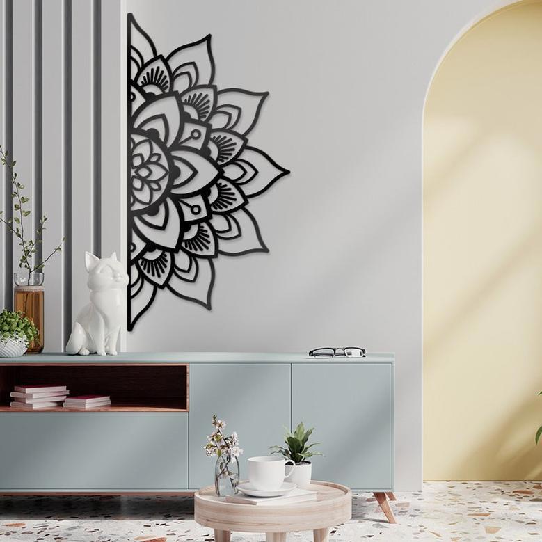 Elegant Mandala Metal Wall Art for Bedroom Decoration