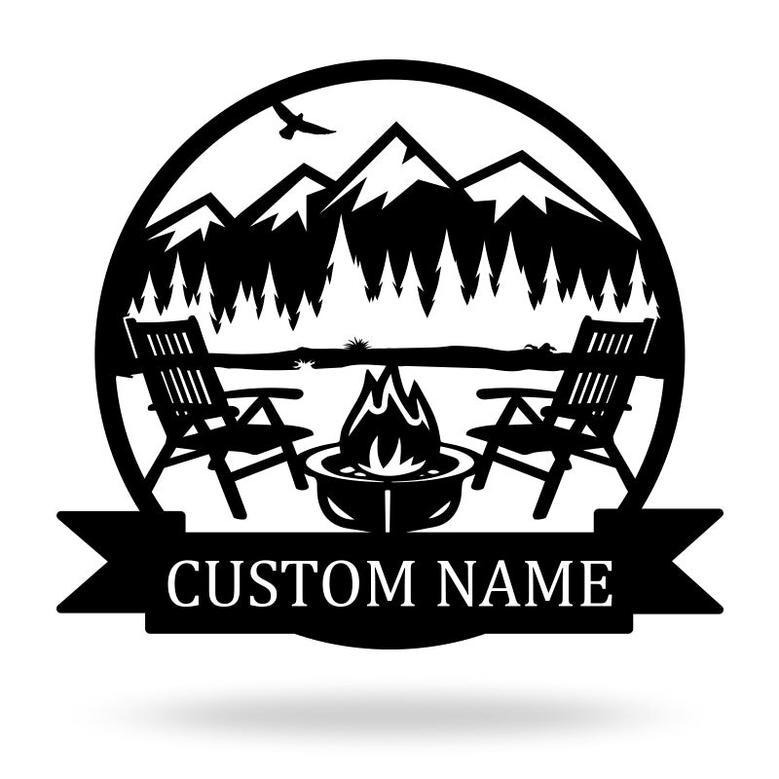 Custom Metal Campfire Name Sign for Home Decoration