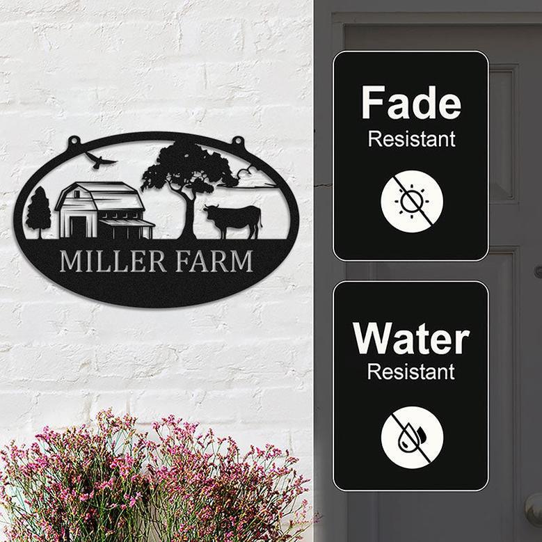 Custom Cow Name Metal Monogram Sign for Farmhouse Decoration