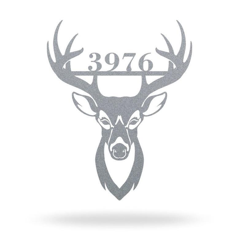 Custom Deer Head Metal Address Sign for Home Numbers