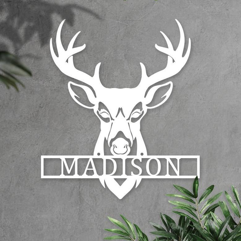 Custom Deer Hunting Metal Sign Monogrammed with Your Name