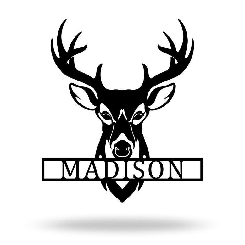 Custom Deer Hunting Metal Sign Monogrammed with Your Name