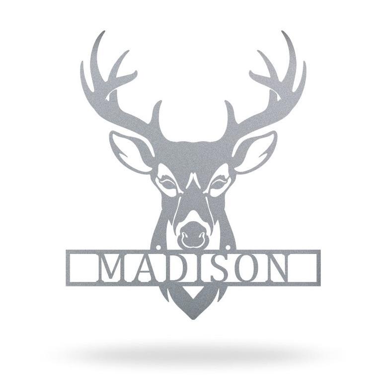 Custom Deer Hunting Metal Sign Monogrammed with Your Name