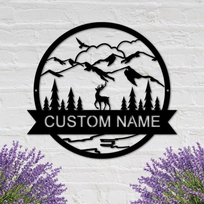 Custom Deer Metal Name Sign For Home Wall Decor