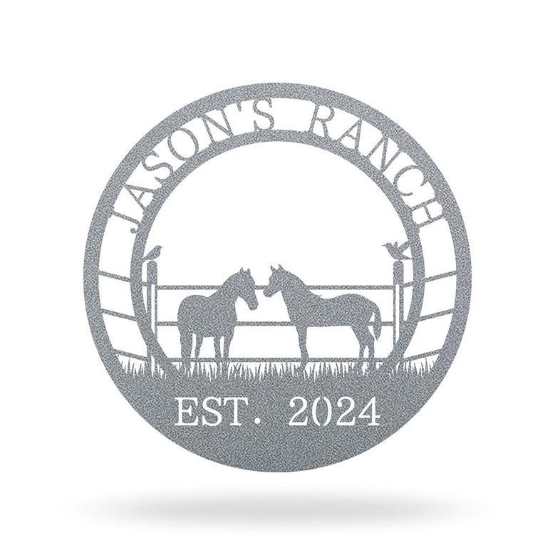 Custom Horse Ranch Sign – Metal Farm Wall Art