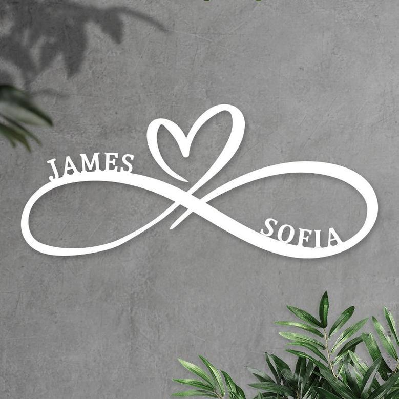 Custom Metal Infinity Heart Sign for Anniversary or Love Gift