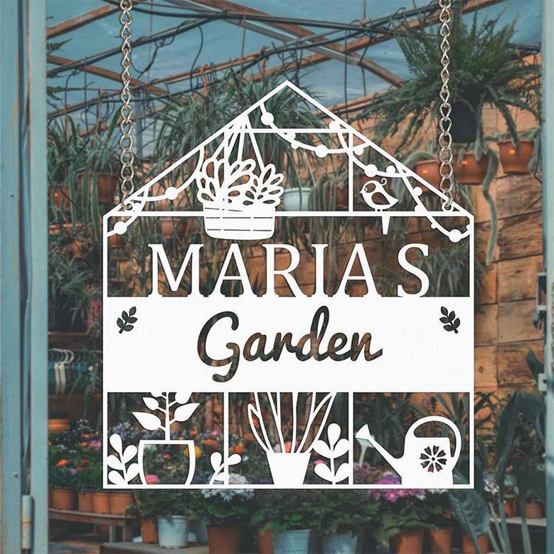 Custom Metal Greenhouse Sign for Hanging Garden Decor