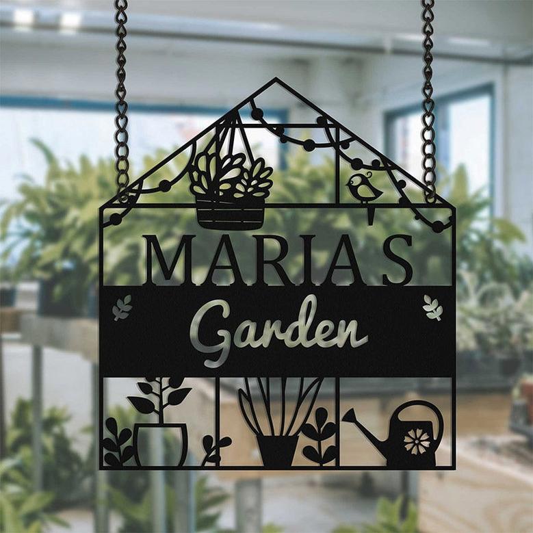 Custom Metal Greenhouse Sign for Hanging Garden Decor