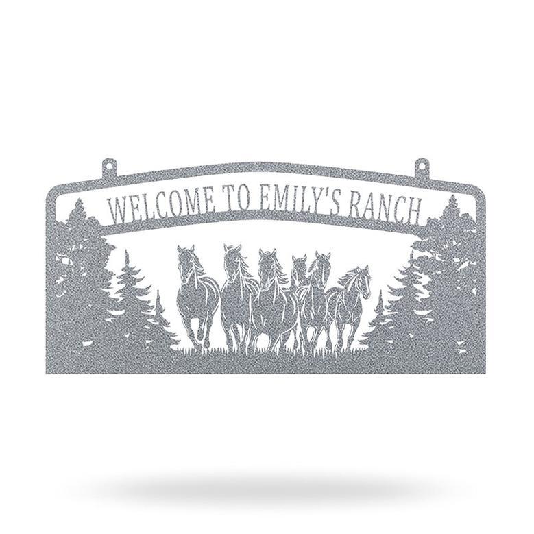 Customized Metal Horse Ranch Sign for Farmhouse Wall Decor