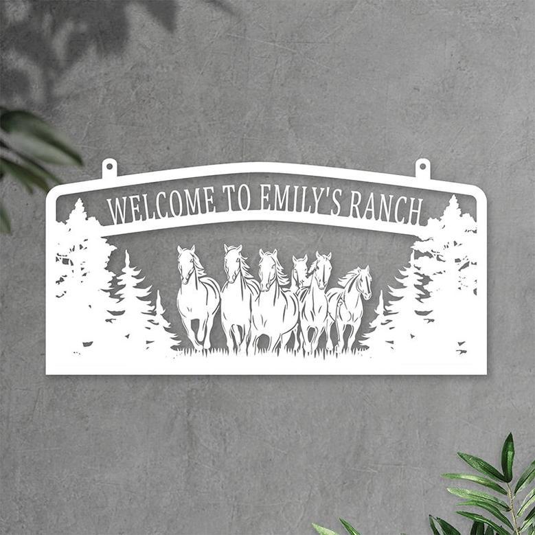 Customized Metal Horse Ranch Sign for Farmhouse Wall Decor