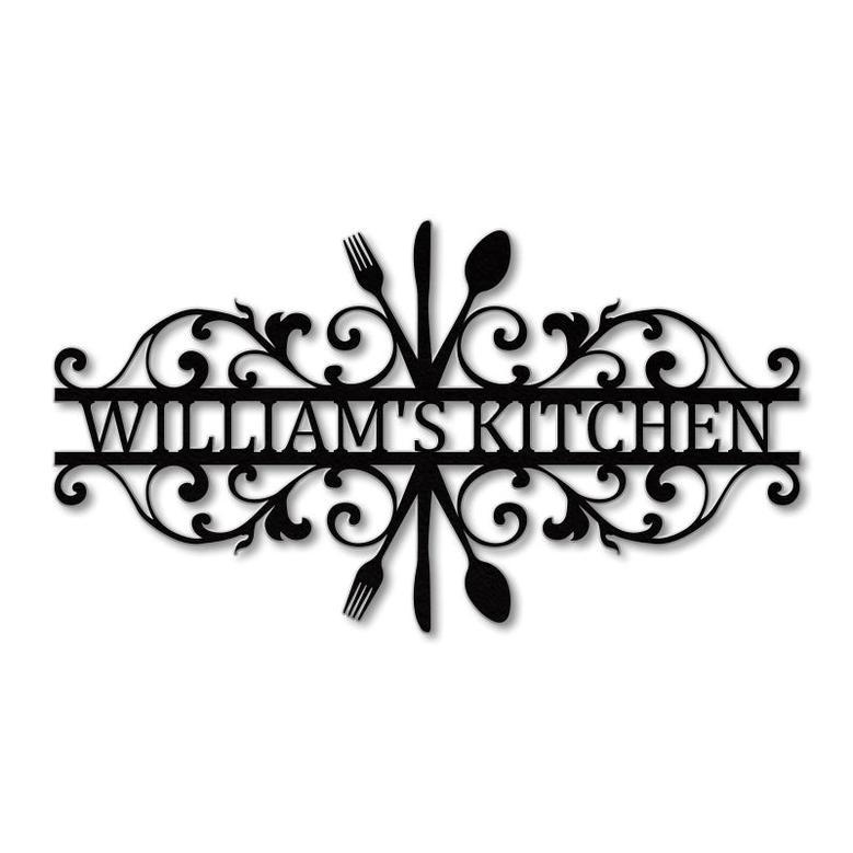 Custom Metal Monogram Wall Art for Kitchen Décor