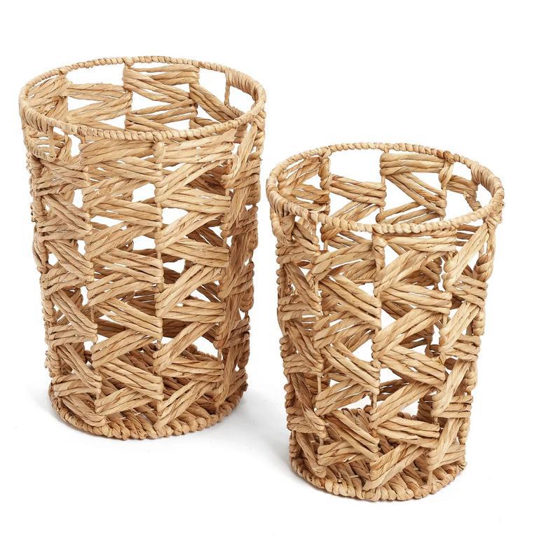 Braided Water Hyacinth Waste Paper Basket for Eco-Friendly Storage