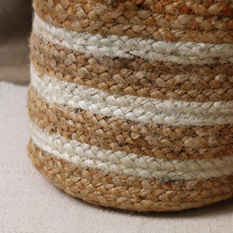 Classic Round Foldable Woven Storage Basket for Laundry