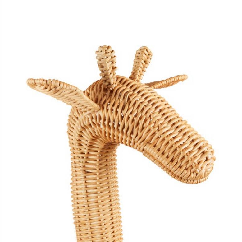 Cute Handwoven Giraffe Head Wicker Basket for Kids