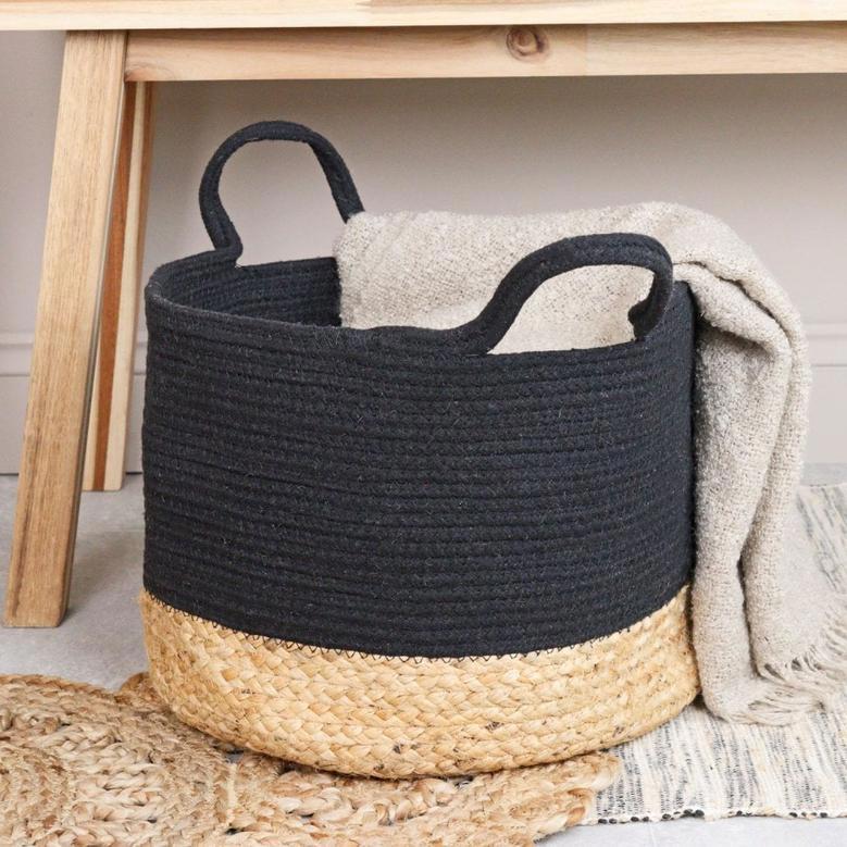 Extra Large Foldable Cotton Rope Woven Storage Basket