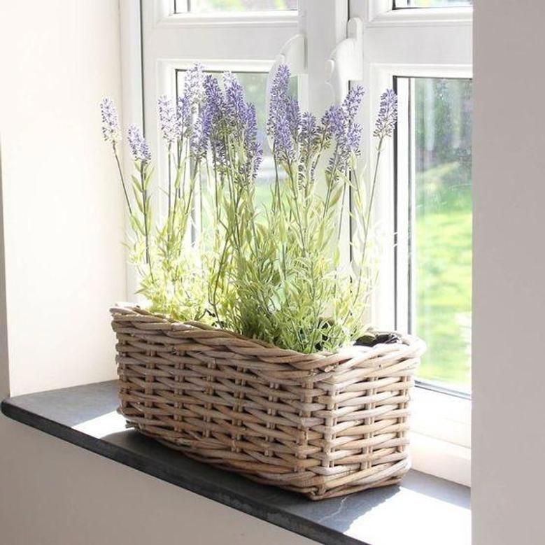 Hand Woven Rattan Small Planter Pot for Window Decor