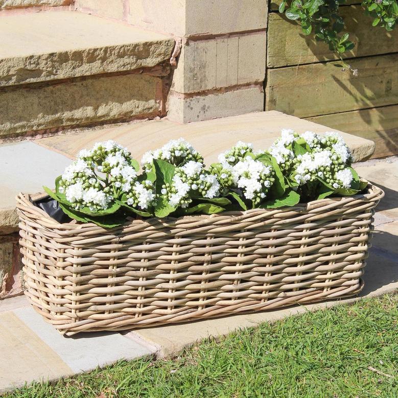 Hand Woven Rattan Small Planter Pot for Window Decor