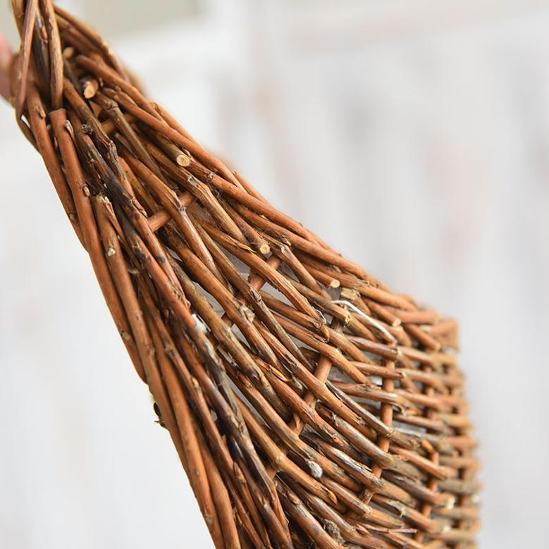 Hand Woven Wicker Hanging Basket for Outdoor Plant Decor