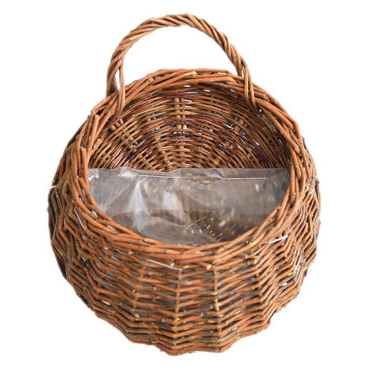 Hand Woven Wicker Hanging Basket for Outdoor Plant Decor