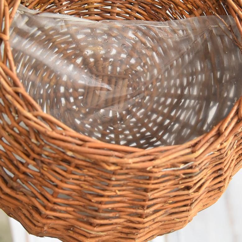 Hand Woven Wicker Hanging Basket for Outdoor Plant Decor