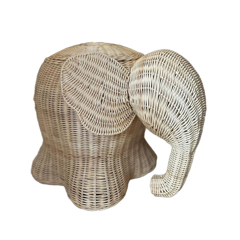 Rattan Elephant Storage Basket - Wicker Hamper for Kids Room ...