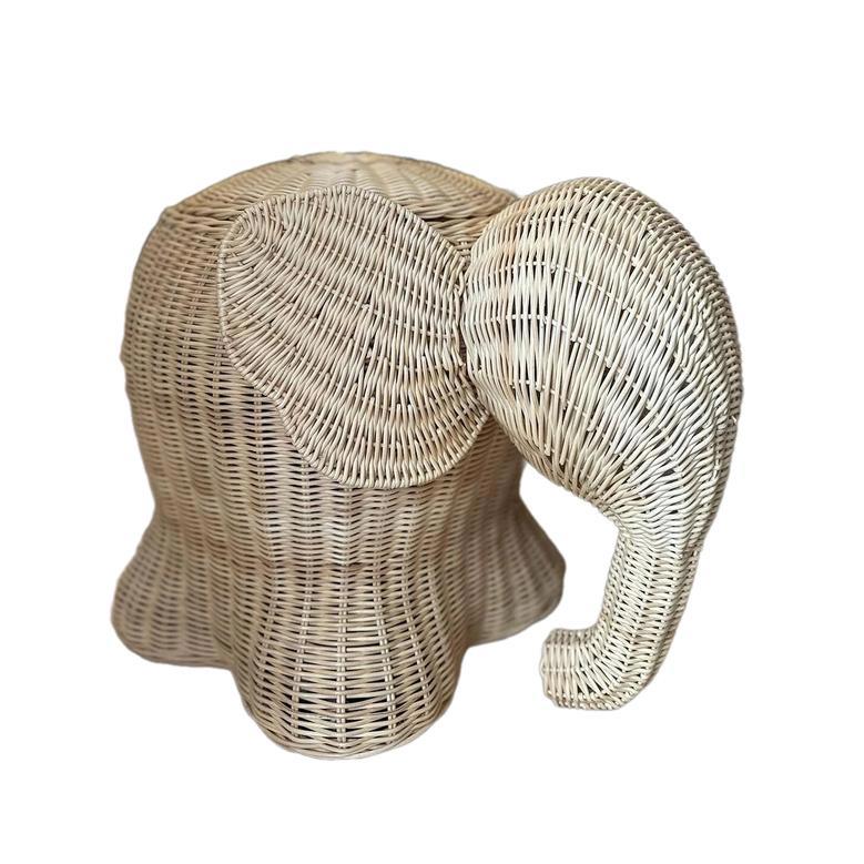 Handcrafted Wicker Elephant Storage Basket for Kids and Babies