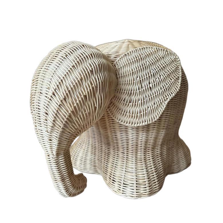 Handcrafted Wicker Elephant Storage Basket for Kids and Babies