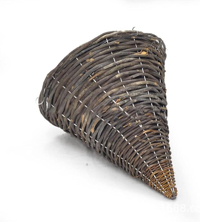 Handmade Cone Rattan Wall Planter Basket with Plastic Liner