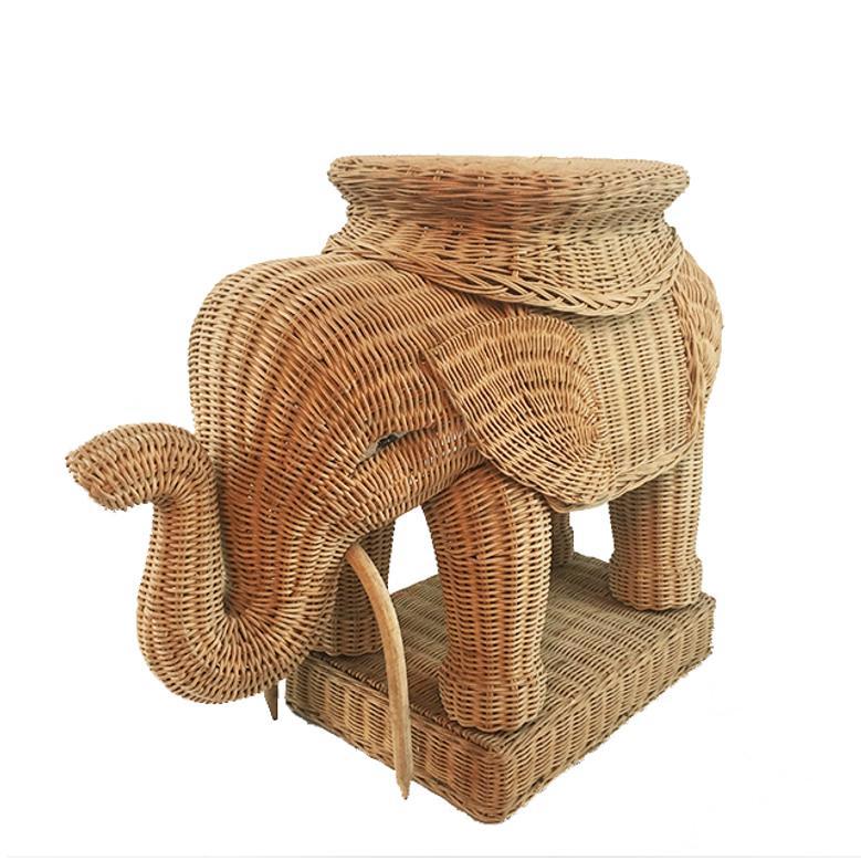 Handmade Elephant Stool | Eco-Friendly Rattan Design