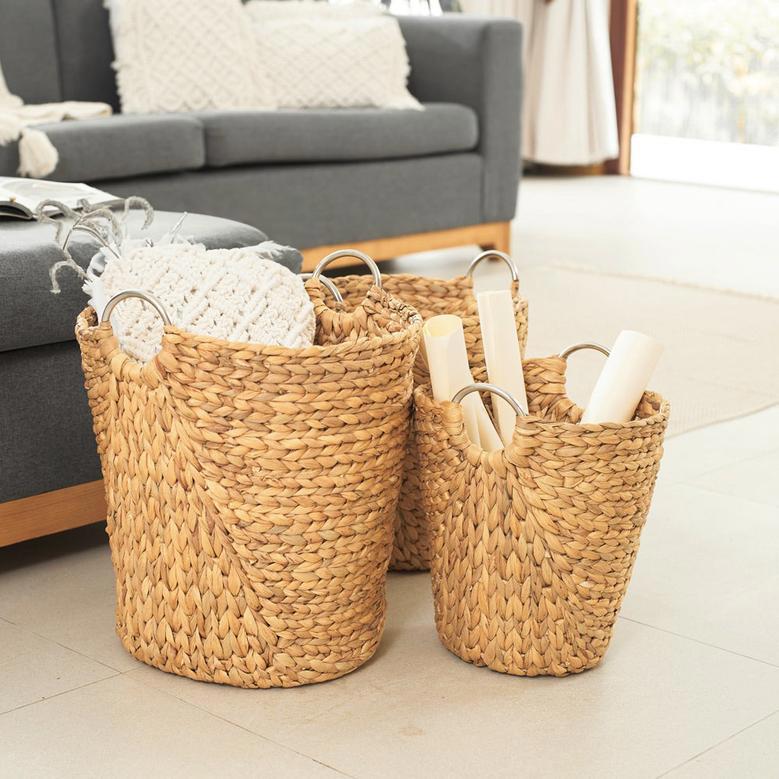 Handmade Multifunctional Woven Straw Storage Basket for Wall Decor