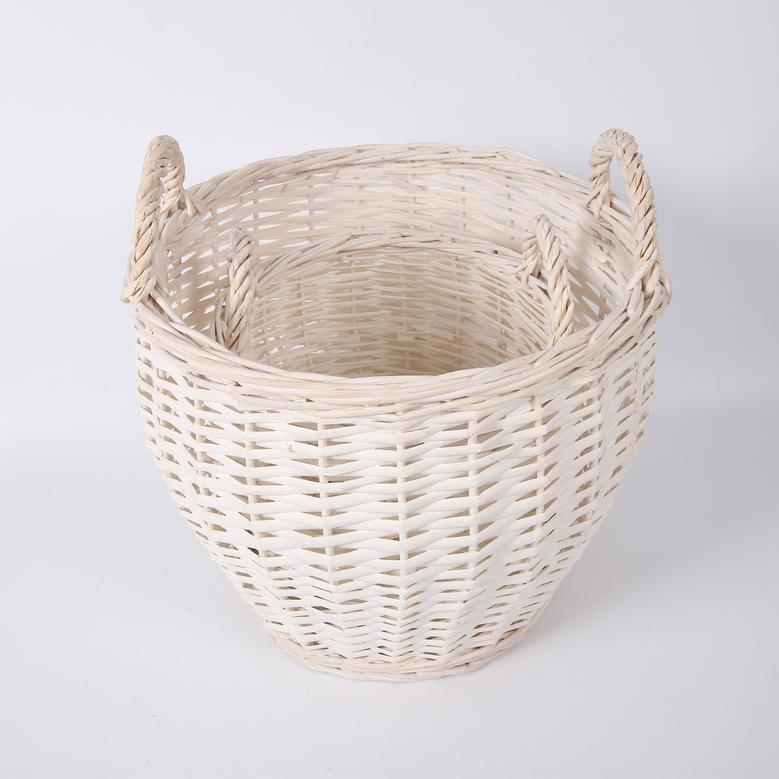 Handmade Round Wicker Hamper for Flowers, Fruits, and Gifts