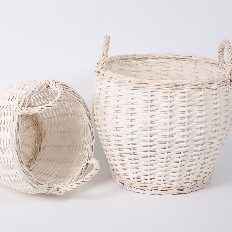 Handmade Round Wicker Hamper for Flowers, Fruits, and Gifts