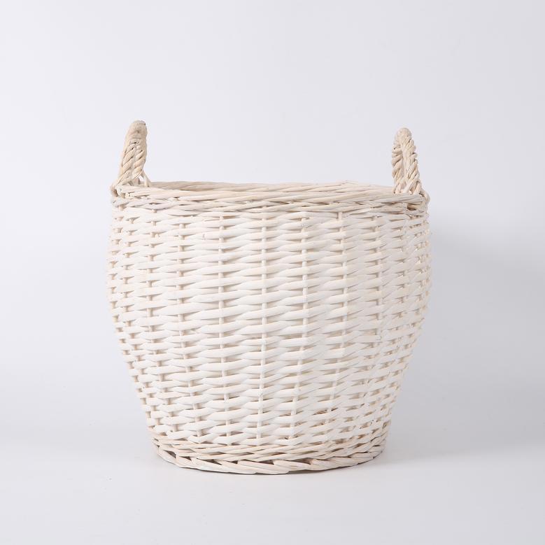 Handmade Round Wicker Hamper for Flowers, Fruits, and Gifts