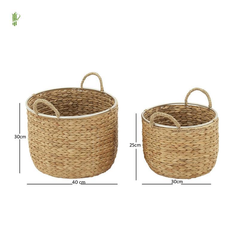 Handmade Water Hyacinth Storage Basket for Home and Restaurant