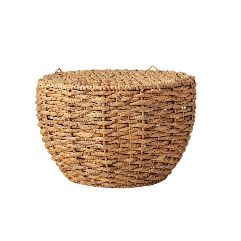 Handmade Water Hyacinth Woven Storage Basket for Living Room Decor