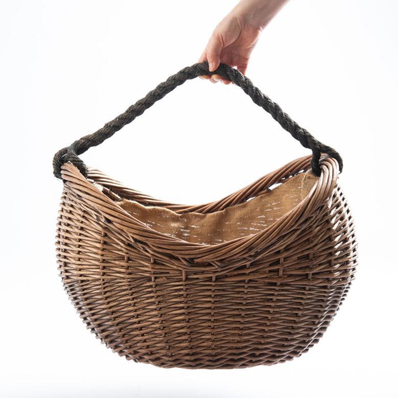 Large Willow Wicker Basket for Firewood Storage