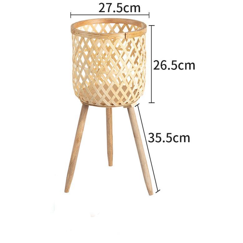 Natural Bamboo Woven Flower Basket for Living Room Decor