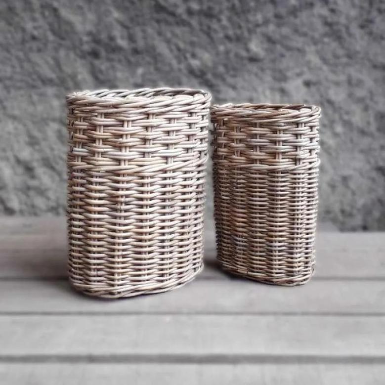 Natural Rattan Woven Baskets for Stylish Home Decoration