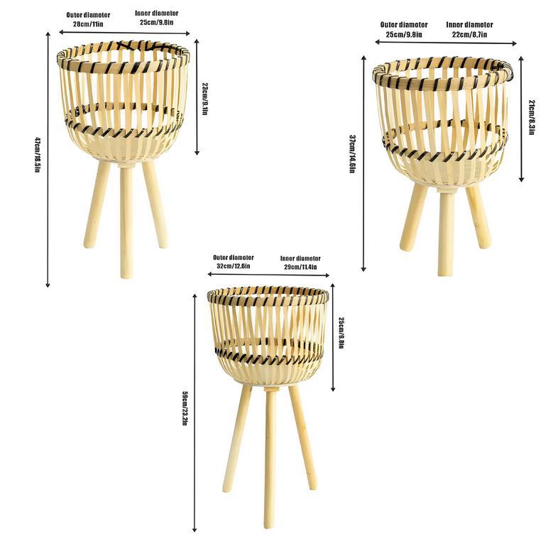 Natural Woven Rattan Basket for Flower Pots and Home Decoration