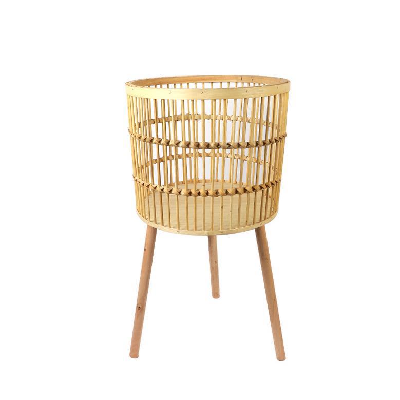 Nordic Style Woven Bamboo Flower Basket for Interior Decoration