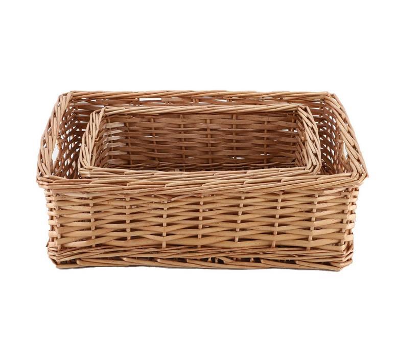 Rectangular Wicker Storage Basket for Organizing Bathroom